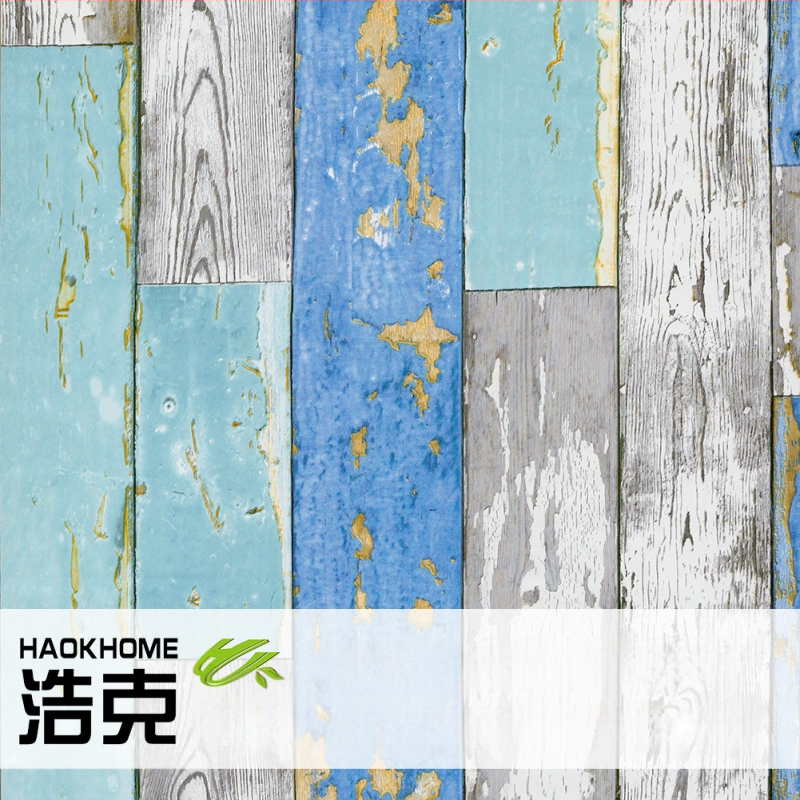 HAOKHOME/Hulk pašlīmējamā PVC tapete ar koka graudu tekstūru, retro stils, trīslāņu konstrukcija