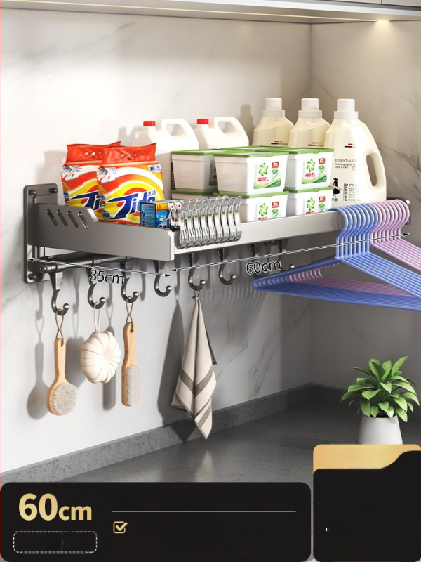 Veļas mašīnas uzglabāšanas plaukts, vienlīmeņa, 10 kg slodze, moderns minimālisma stils, jauns 2024. modelis