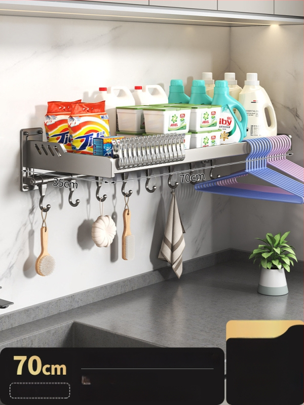 Veļas mašīnas uzglabāšanas plaukts, vienlīmeņa, 10 kg slodze, moderns minimālisma stils, jauns 2024. modelis