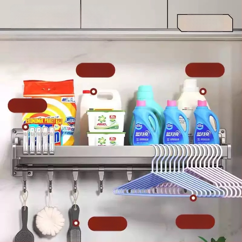 Veļas mašīnas uzglabāšanas plaukts, vienlīmeņa, 10 kg slodze, moderns minimālisma stils, jauns 2024. modelis