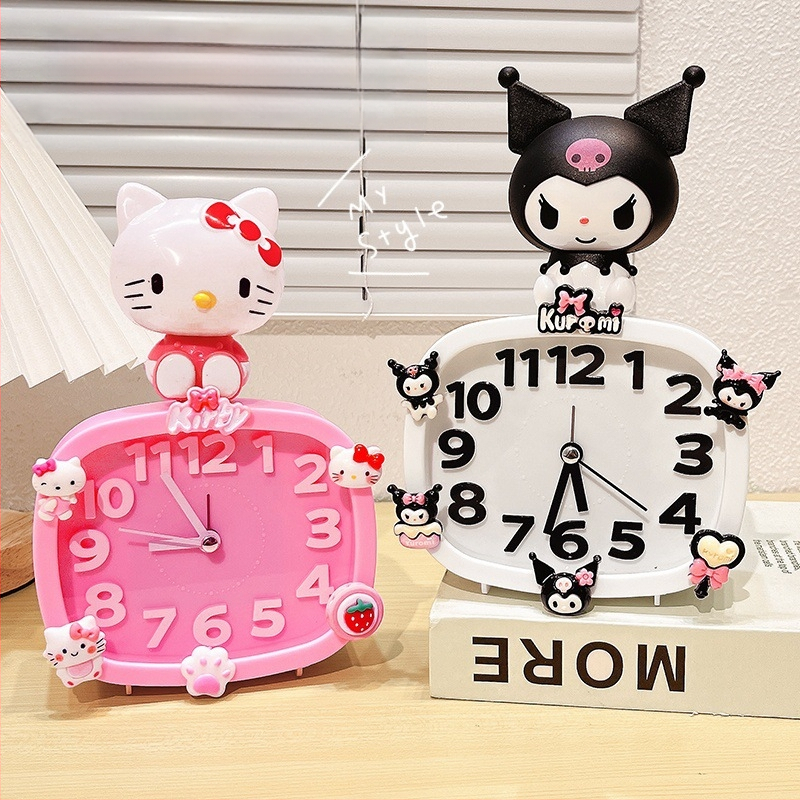 Bērniem paredzēts galda pulkstenis – karikatūru stilā, ar baterijām, izturīgs pret kritieniem (plastmasas korpuss, plastmasas cifernis)