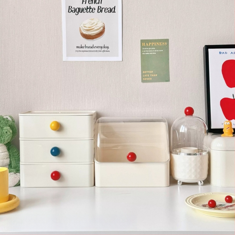 Beichuan Kosmētikas uzglabāšanas kastīte galda virsmai — atvilnes tips, saliekams, putekļu izturīgs, plastmasas korpuss, ar atveramu vāku