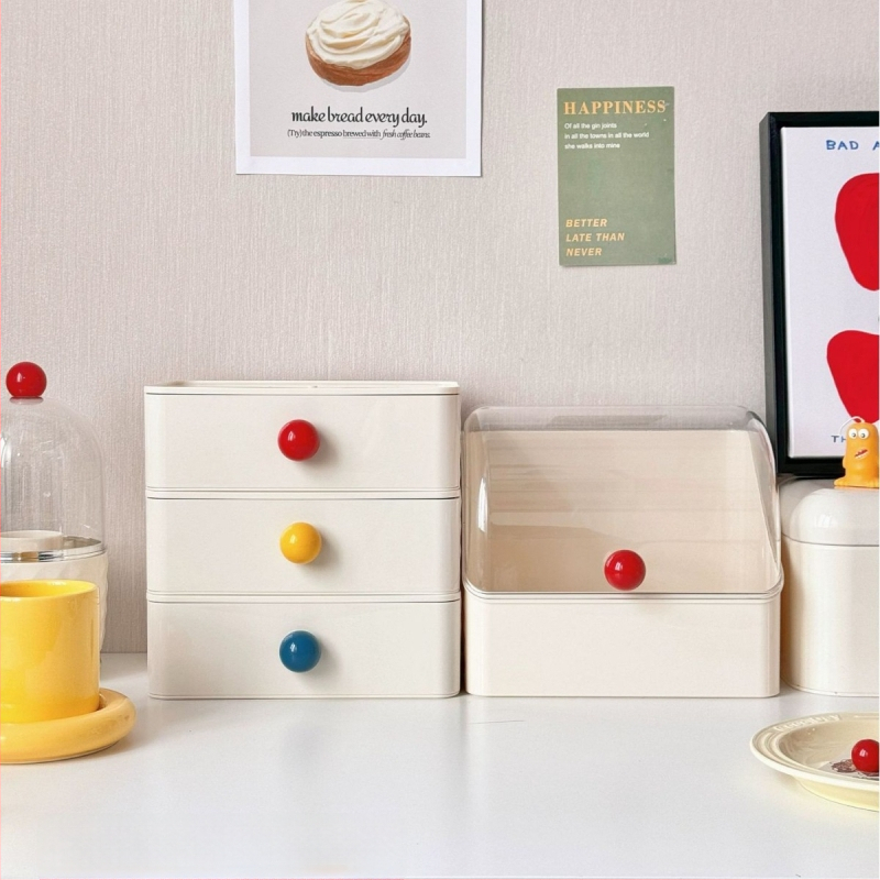 Beichuan Kosmētikas uzglabāšanas kastīte galda virsmai — atvilnes tips, saliekams, putekļu izturīgs, plastmasas korpuss, ar atveramu vāku