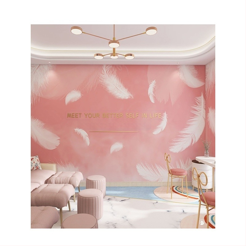 Ziemeļniecisks zīda sienas muralis, netīrumu izturīgs, 3 līmeņu kompozīcija, sienas audums