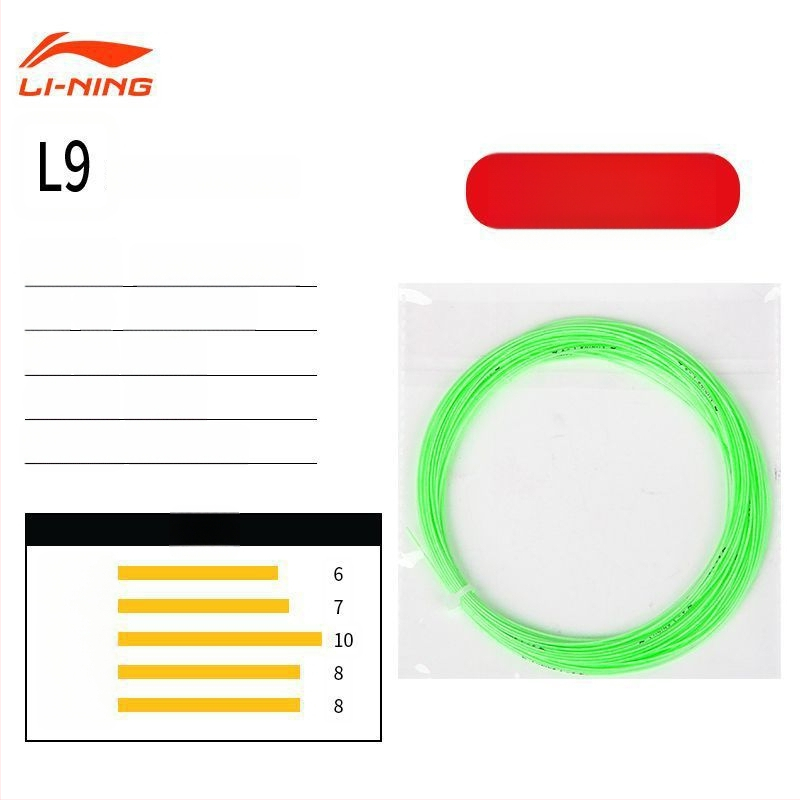 Li Ning badmintona raketes trosīte – neilona šķiedra, augsta elastība, izturība