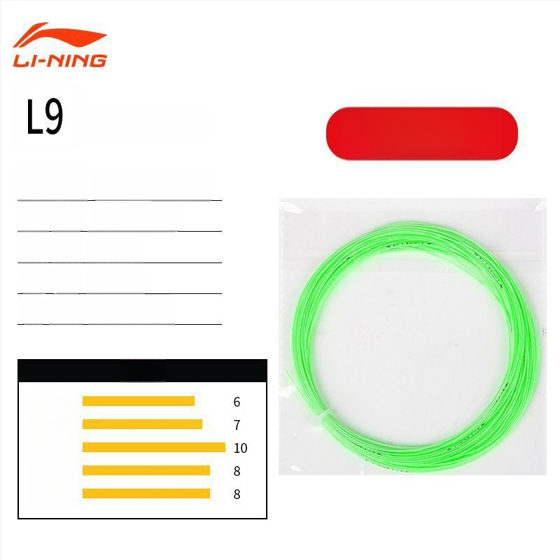 Li Ning badmintona raketes trosīte – neilona šķiedra, augsta elastība, izturība