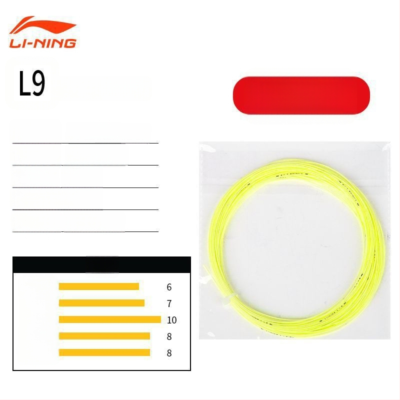 Li Ning badmintona raketes trosīte – neilona šķiedra, augsta elastība, izturība