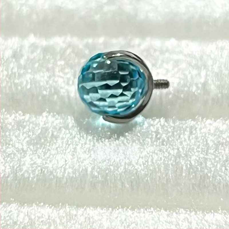 Κράμα τιτάνιο piercing κοσμήματα – Γεωμετρικά σκουλαρίκια με σχέδιο disco φώτα, καθαρότητα G23, επεξεργασία διαμαντιού, unisex στυλ