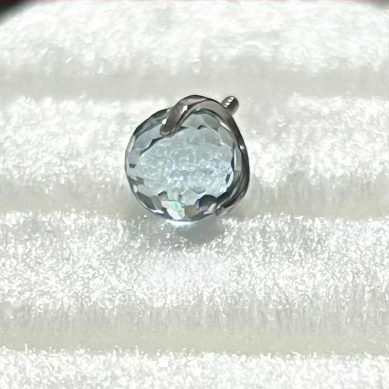 Κράμα τιτάνιο piercing κοσμήματα – Γεωμετρικά σκουλαρίκια με σχέδιο disco φώτα, καθαρότητα G23, επεξεργασία διαμαντιού, unisex στυλ