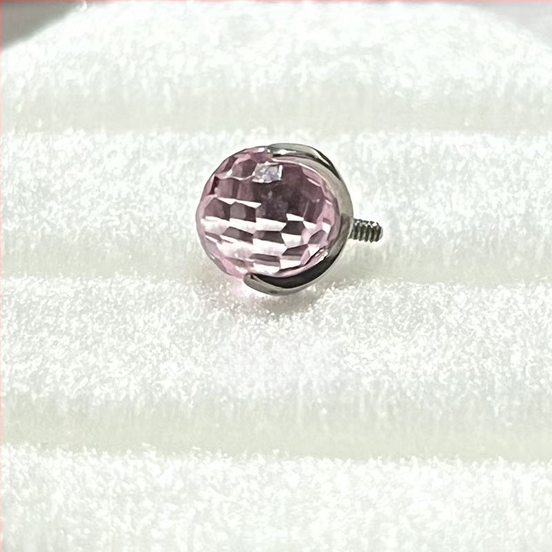 Κράμα τιτάνιο piercing κοσμήματα – Γεωμετρικά σκουλαρίκια με σχέδιο disco φώτα, καθαρότητα G23, επεξεργασία διαμαντιού, unisex στυλ