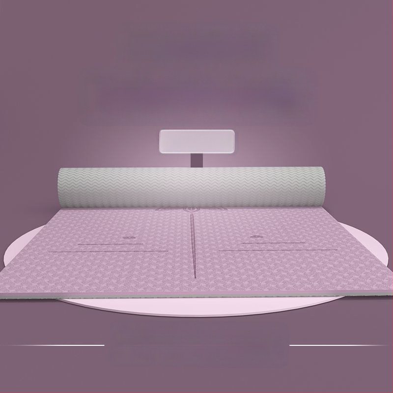 TPE jogas paklājs iesācējiem, 8 mm biezums, pretslīdošs, bez smaržas, ar āsānu vadlīnijām.