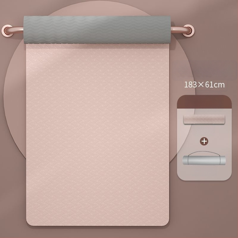 TPE jogas paklājs iesācējiem, 8 mm biezums, pretslīdošs, bez smaržas, ar āsānu vadlīnijām.