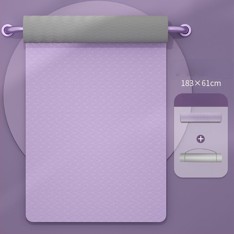 TPE jogas paklājs iesācējiem, 8 mm biezums, pretslīdošs, bez smaržas, ar āsānu vadlīnijām.