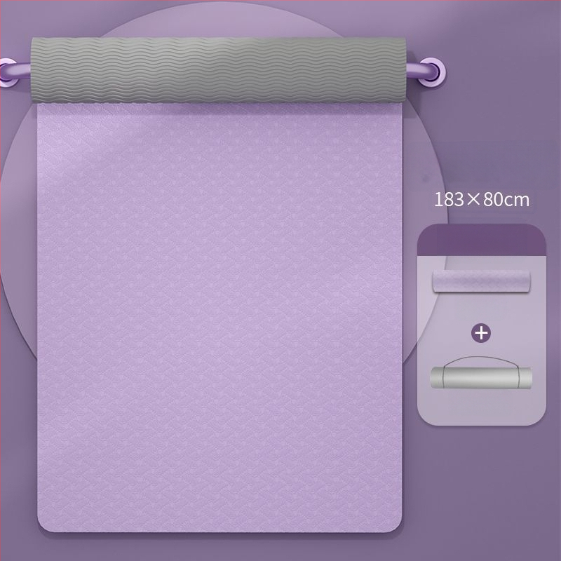 TPE jogas paklājs iesācējiem, 8 mm biezums, pretslīdošs, bez smaržas, ar āsānu vadlīnijām.