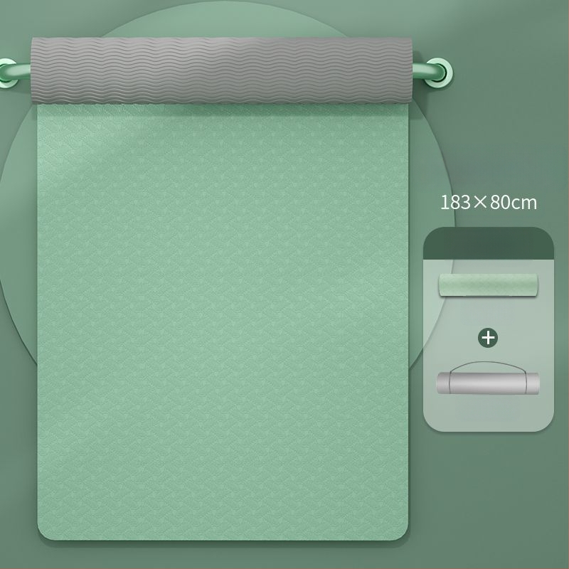 TPE jogas paklājs iesācējiem, 8 mm biezums, pretslīdošs, bez smaržas, ar āsānu vadlīnijām.