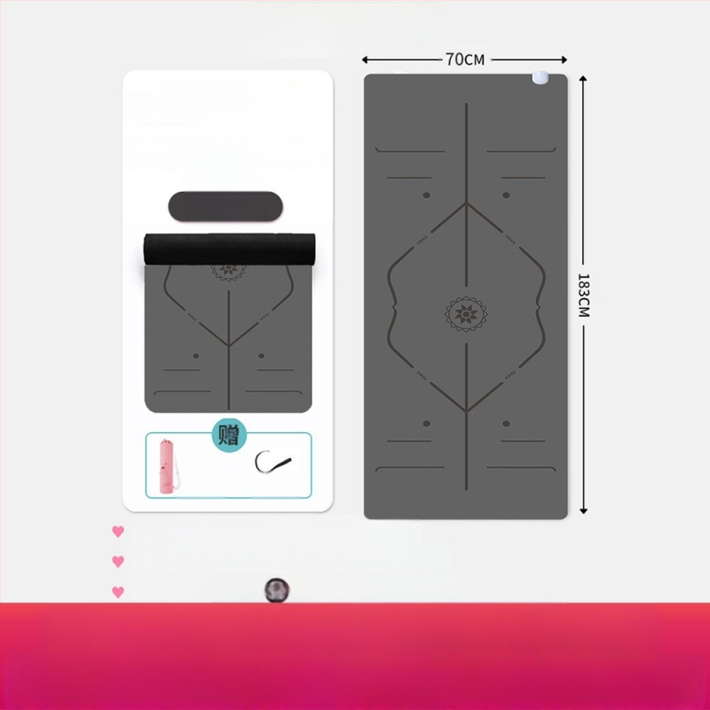 Joga matrača ar pozu vadības līnijām, Kondal, PU+ dabiskā gumija, 5 mm, 5 kg