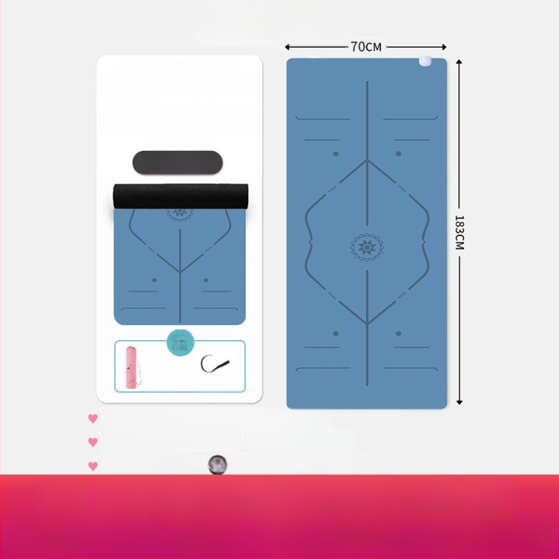 Joga matrača ar pozu vadības līnijām, Kondal, PU+ dabiskā gumija, 5 mm, 5 kg