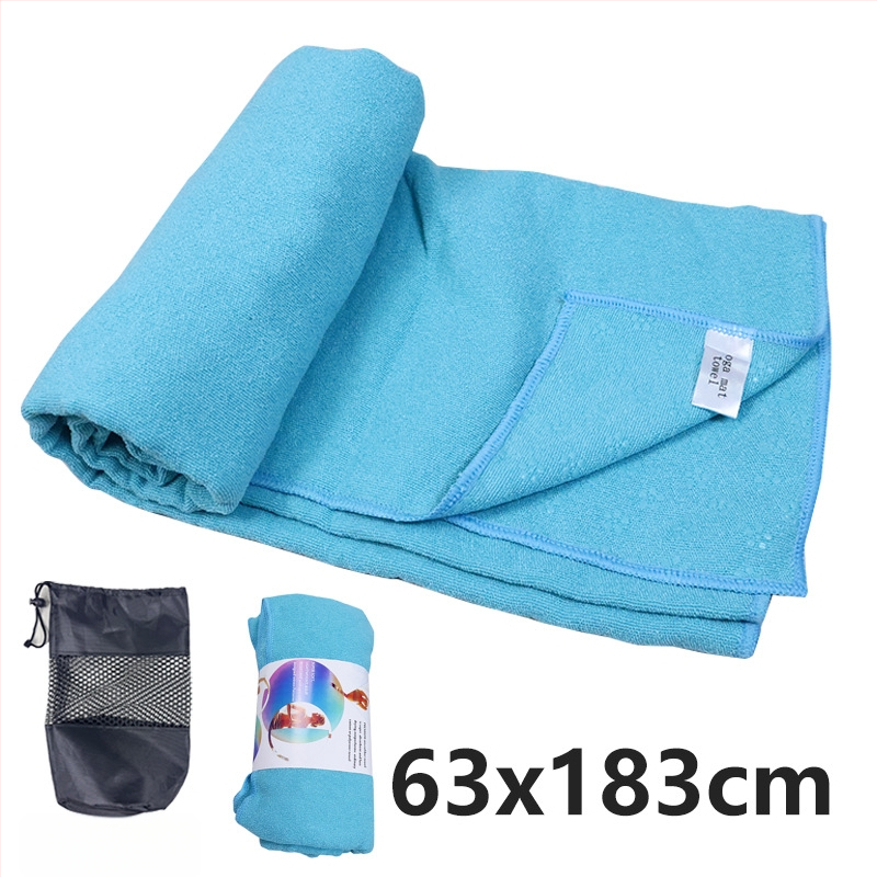 Neslīdošs jogas dvielis prostinam ar plūmju ziedu punktētu rakstu, viegls, mazgājas veļas mašīnā