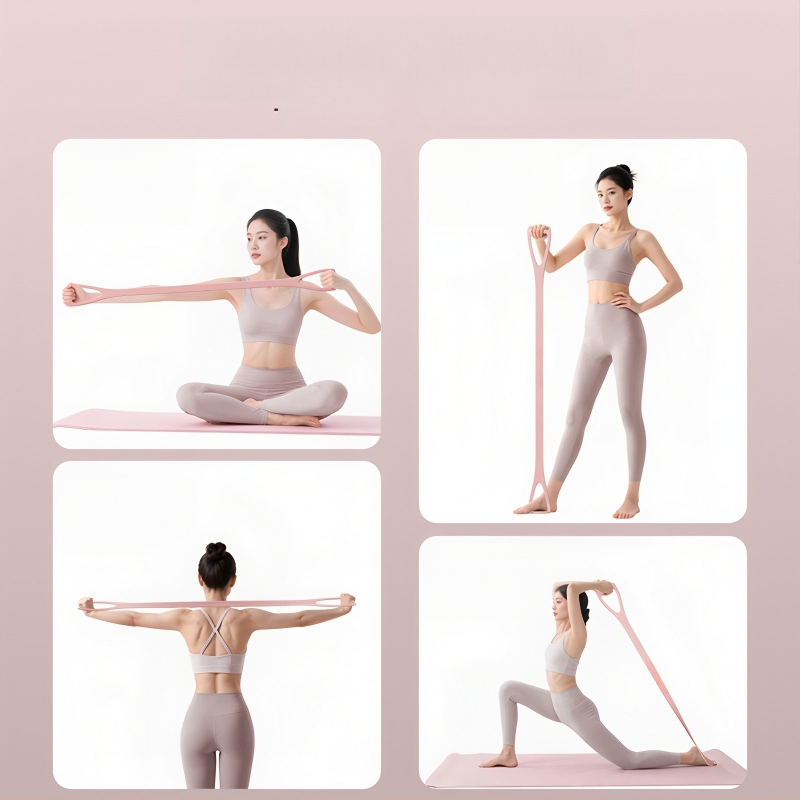 Katės ausų 8-formos atsparumo juosta, silikonas, namų jogai, pečių treniravimui, rankų formavimui ir nugaros lieknumui