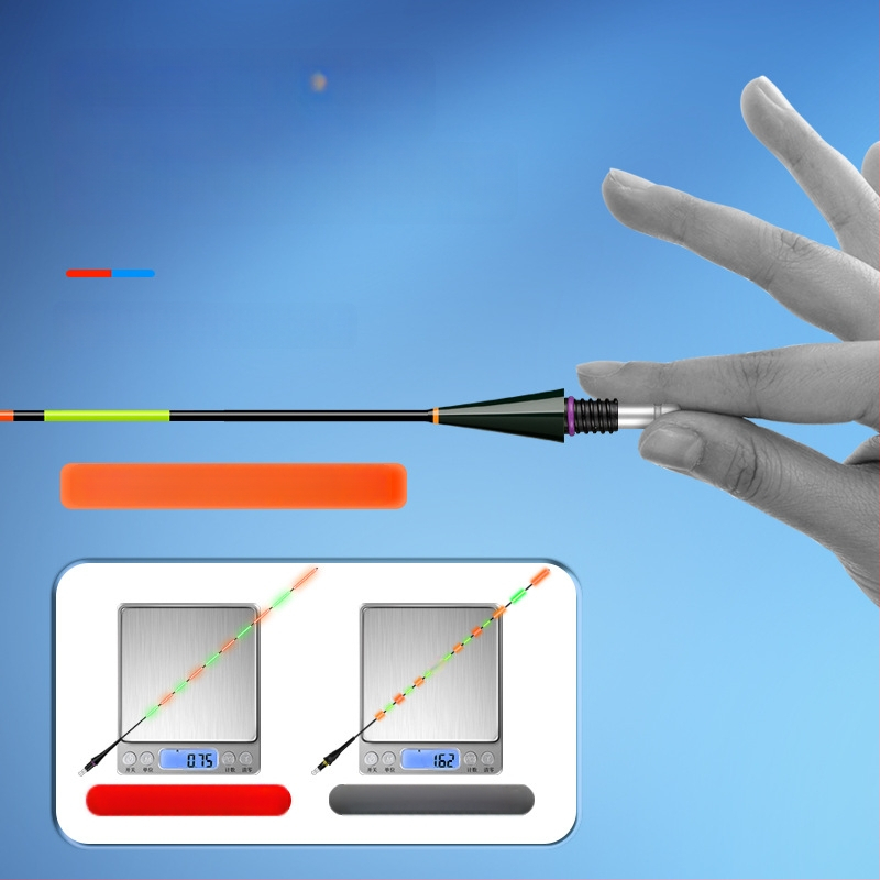 Vertikālais zvejas pludiņš ar augstu jutīgumu, gaismas, integrēts mīksts un ciets astiņš, dienas un nakts elektroniskais pludiņš