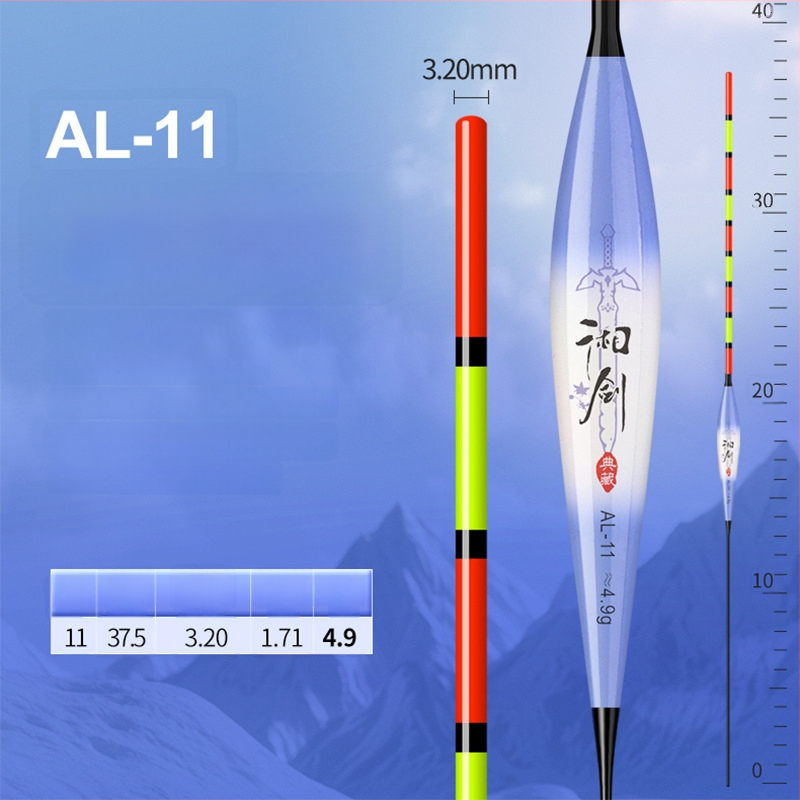 Vertikālais pludiņš ar nano dizainu visām ūdens tilpēm, ar pilnu aci un biezu tukšu asti, augsta jutība, gari metieni