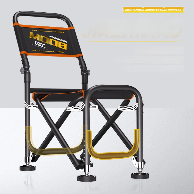 Saliekams zvejnieka krēsls ar atzveltni, alumīnija sakausējuma materiāls, portatīvs un piemērots visiem tereniem