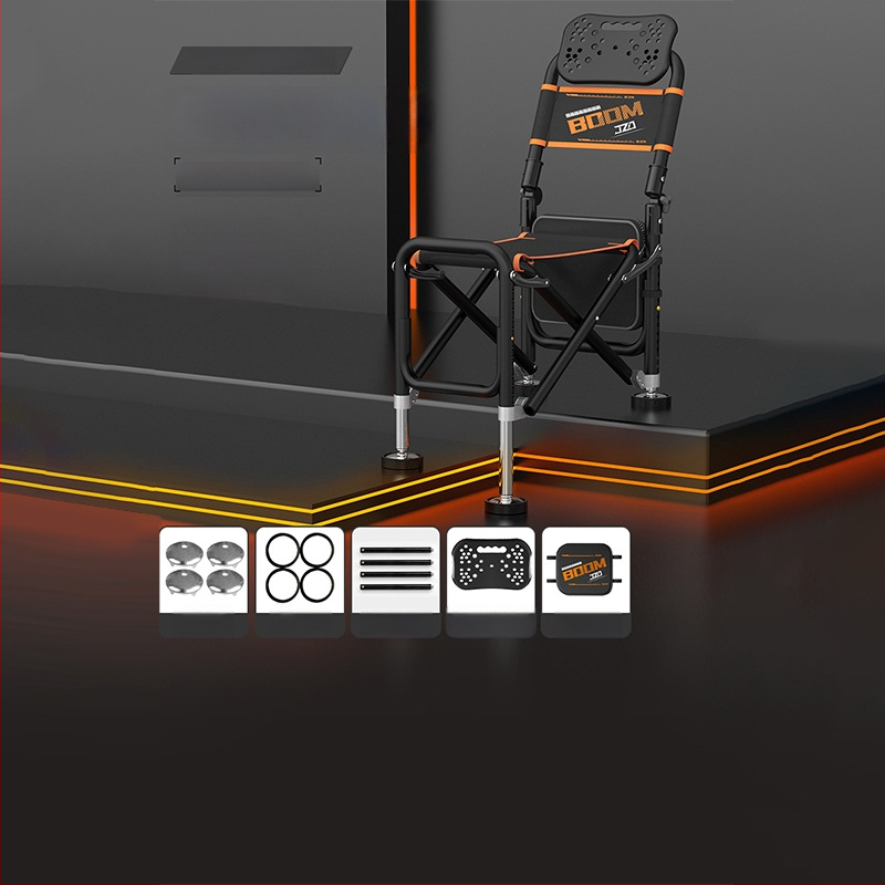 Saliekams zvejnieka krēsls ar atzveltni, alumīnija sakausējuma materiāls, portatīvs un piemērots visiem tereniem