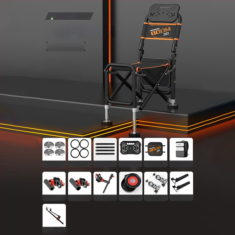 Saliekams zvejnieka krēsls ar atzveltni, alumīnija sakausējuma materiāls, portatīvs un piemērots visiem tereniem