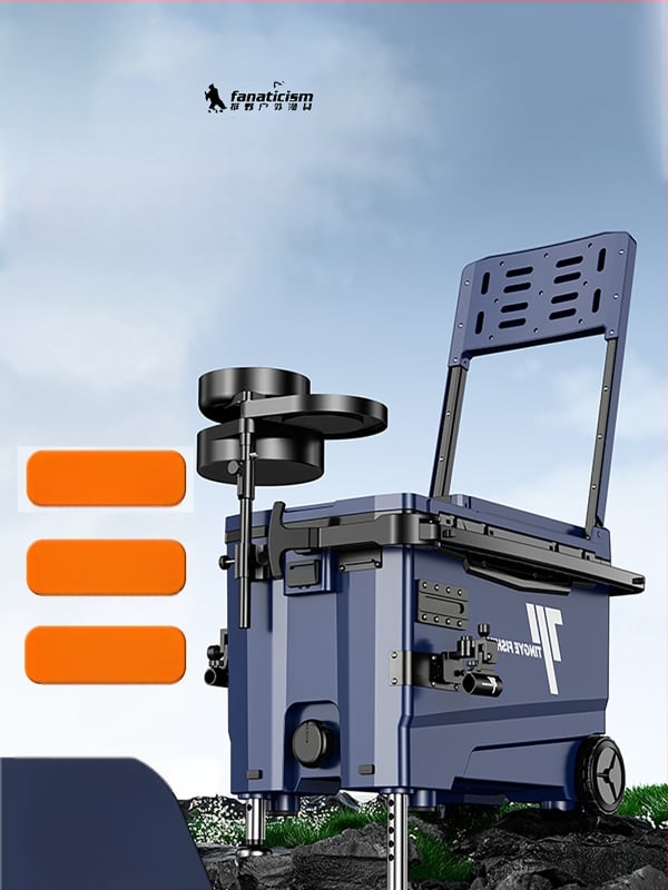 Makšķerēšanas kaste ar riteņiem, ultra viegla, daudzfunkcionāls aprīkojums makšķerēšanai, ABS, ietilpība 25–32 L