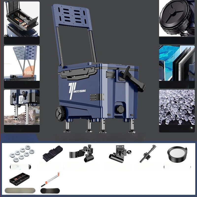 Makšķerēšanas kaste ar riteņiem, ultra viegla, daudzfunkcionāls aprīkojums makšķerēšanai, ABS, ietilpība 25–32 L