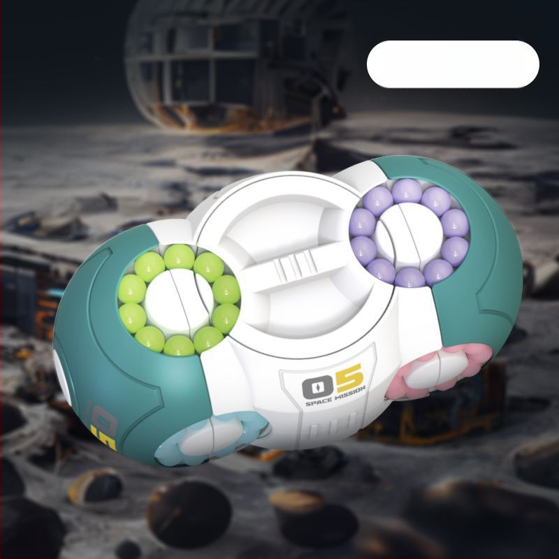 Plastmasas izglītojošā rotaļlieta bērniem — kosmiskā kubs ar rotējošu krellīti stresa mazināšanai, piemērots 0–3 gadu vecumam