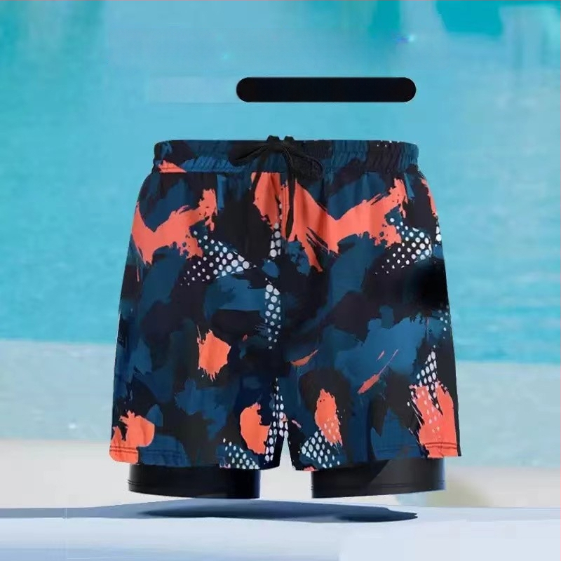 Muške kupaće gaće s dvostrukim slojem, brzo sušeće, u većim veličinama, boxer stil, za plažu i termalne izvore.