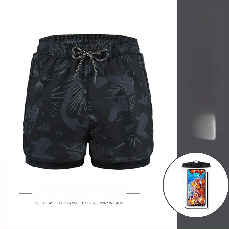Muške kupaće gaće s dvostrukim slojem, brzo sušeće, u većim veličinama, boxer stil, za plažu i termalne izvore.