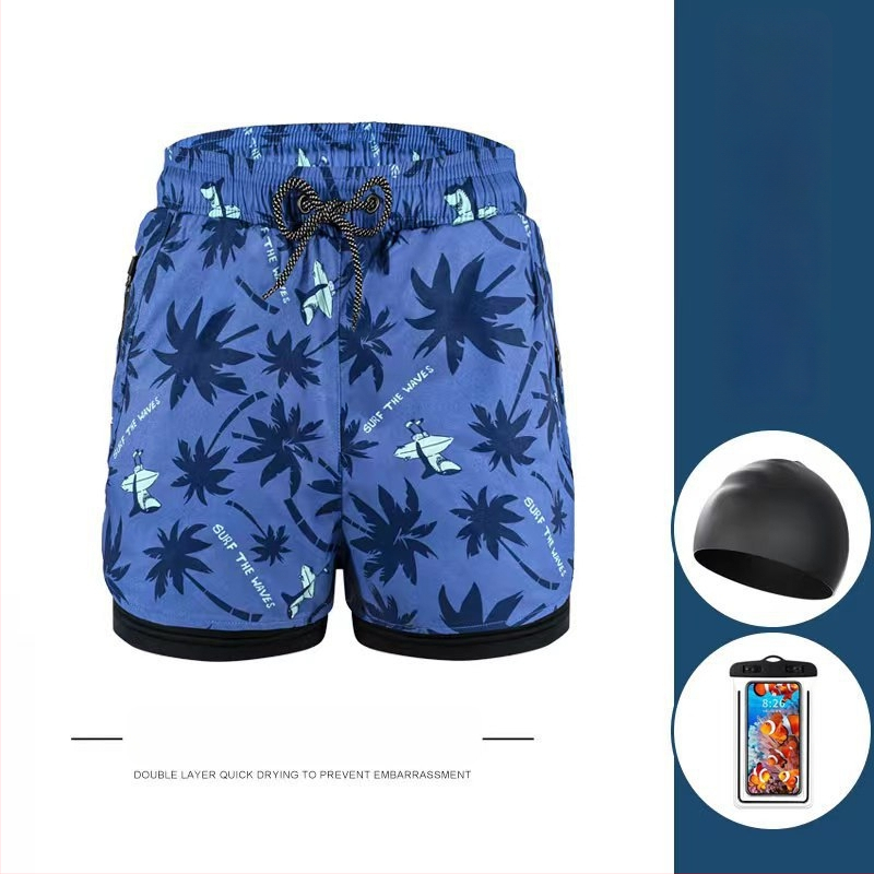 Muške kupaće gaće s dvostrukim slojem, brzo sušeće, u većim veličinama, boxer stil, za plažu i termalne izvore.