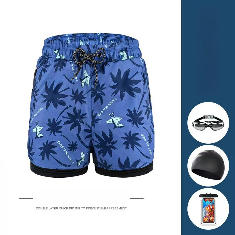 Muške kupaće gaće s dvostrukim slojem, brzo sušeće, u većim veličinama, boxer stil, za plažu i termalne izvore.