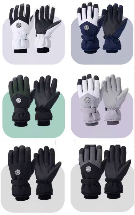 Slēpošanas cimdi no Oxford auduma, silti, ūdensnecaurlaidīgi, ar skārienjutīgu ekrānu