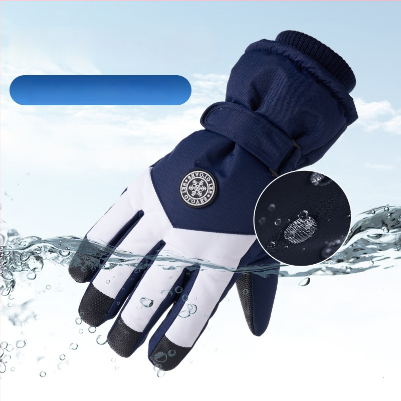 Slēpošanas cimdi no Oxford auduma, silti, ūdensnecaurlaidīgi, ar skārienjutīgu ekrānu