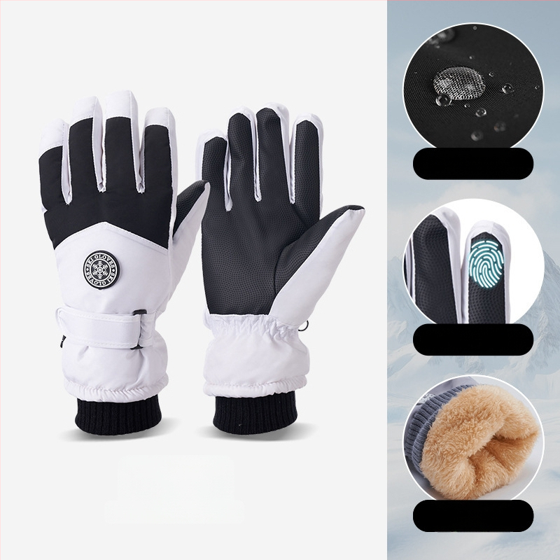 Slēpošanas cimdi no Oxford auduma, silti, ūdensnecaurlaidīgi, ar skārienjutīgu ekrānu