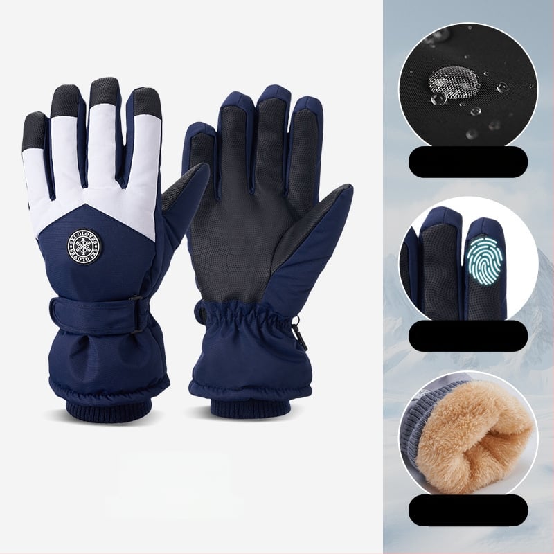 Slēpošanas cimdi no Oxford auduma, silti, ūdensnecaurlaidīgi, ar skārienjutīgu ekrānu