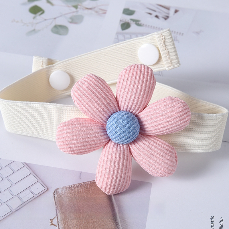 Aizkaru josta ar spriegojumu, korejiešu stila ziedu dizains, no auduma, pielāgojama, mūsdienīgs minimālisms