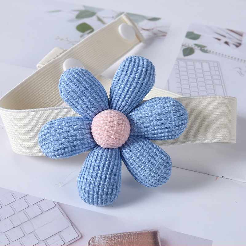 Aizkaru josta ar spriegojumu, korejiešu stila ziedu dizains, no auduma, pielāgojama, mūsdienīgs minimālisms