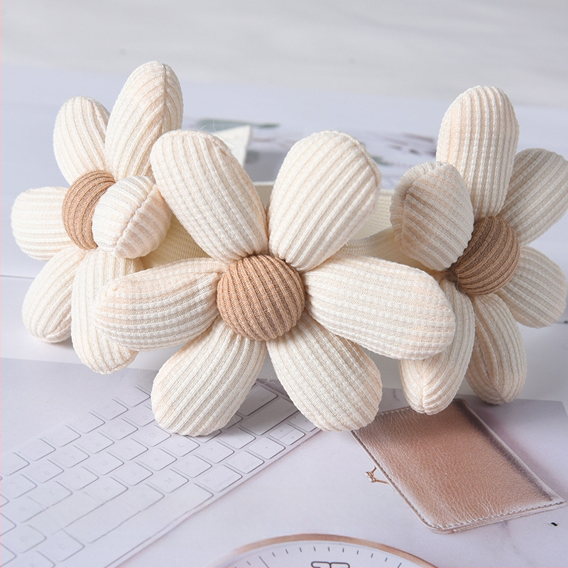 Aizkaru josta ar spriegojumu, korejiešu stila ziedu dizains, no auduma, pielāgojama, mūsdienīgs minimālisms