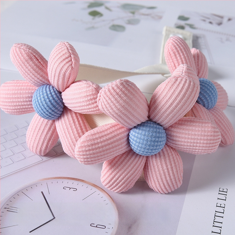 Aizkaru josta ar spriegojumu, korejiešu stila ziedu dizains, no auduma, pielāgojama, mūsdienīgs minimālisms