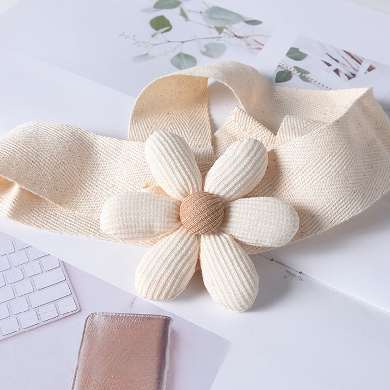 Aizkaru josta ar spriegojumu, korejiešu stila ziedu dizains, no auduma, pielāgojama, mūsdienīgs minimālisms