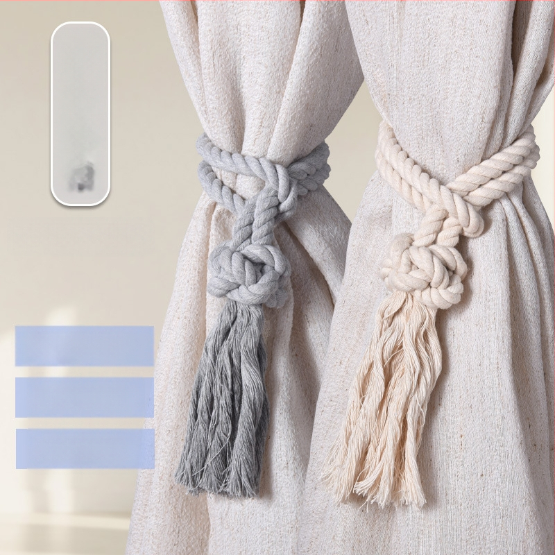 Mingqi aizkaru josta, rokām pīti auklas, kokvilnas un lina maisījums, pielāgojama, moderns minimālisma stils