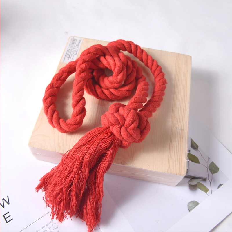 Mingqi aizkaru josta, rokām pīti auklas, kokvilnas un lina maisījums, pielāgojama, moderns minimālisma stils