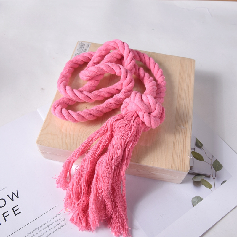 Mingqi aizkaru josta, rokām pīti auklas, kokvilnas un lina maisījums, pielāgojama, moderns minimālisma stils