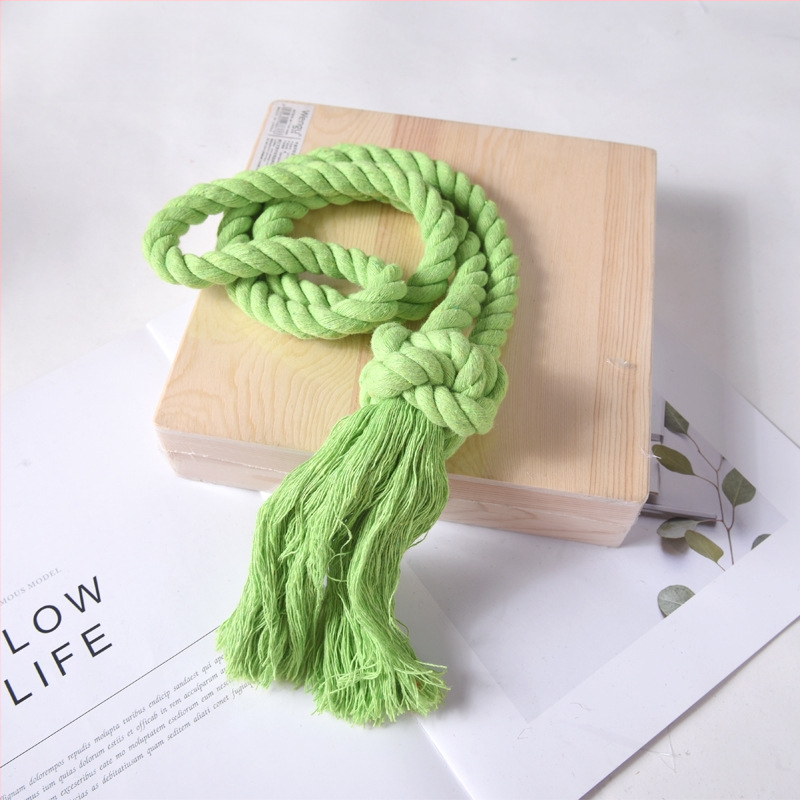 Mingqi aizkaru josta, rokām pīti auklas, kokvilnas un lina maisījums, pielāgojama, moderns minimālisma stils