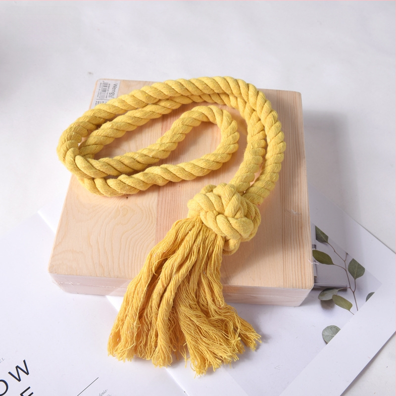 Mingqi aizkaru josta, rokām pīti auklas, kokvilnas un lina maisījums, pielāgojama, moderns minimālisma stils