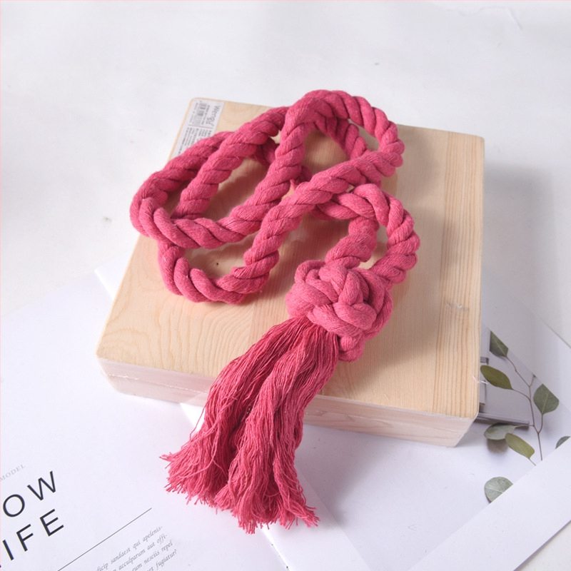 Mingqi aizkaru josta, rokām pīti auklas, kokvilnas un lina maisījums, pielāgojama, moderns minimālisma stils